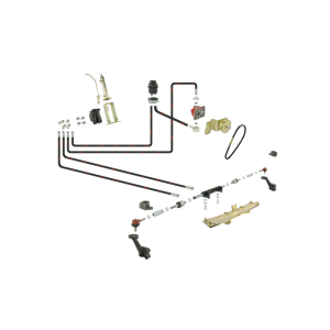 Wspomaganie kierownicy C-330 z orbitrolem Hydrolider - siłownik z podwójnym tłoczyskiem wysuwanym na dwie strony montowany do osi, napęd z koła pasowego (w miejsce sprężarki)