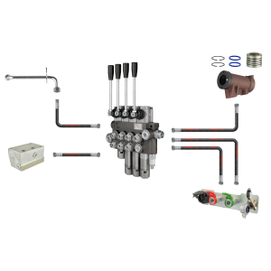 Zestaw zewnętrznego rozdzielacza 4 sekcyjnego 3 sekcje pływające hydraulika C-360 C-360-3P