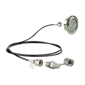 Zestaw serwisowy do pomiaru ciśnienia oleju i diagnostyki układu hydraulicznego. Manometr 250 bar + przewód 1000mm z przyłączem NPTF 1/4"