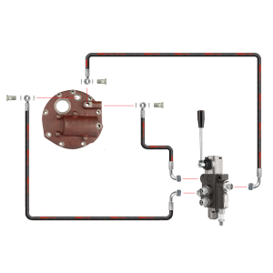 Innowacyjna hydraulika do Zetora 5211 7211. Rozdzielacz hydrauliczny 1 sekcyjny, kompletna pokrywa pompy z wyjściem na rozdzielacz zewnętrzny