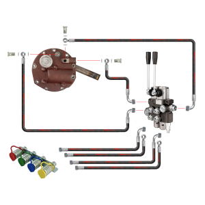 Innowacyjna hydraulika do Zetora 5211 7211. Rozdzielacz hydrauliczny 2 sekcyjny, kompletna pokrywa pompy z wyjściem na rozdzielacz zewnętrzny, wzmocniona pompa hydrauliczna, wspornik napędu, filtr i akcesoria