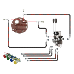 Innowacyjna hydraulika do Zetora 5211 7211. Rozdzielacz hydrauliczny 2 sekcyjny, kompletna pokrywa pompy z wyjściem na rozdzielacz zewnętrzny