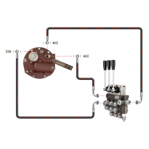 Innowacyjna hydraulika do Zetora 5211 7211. Rozdzielacz hydrauliczny 3 sekcyjny, kompletna pokrywa pompy z wyjściem na rozdzielacz zewnętrzny, wzmocniona pompa hydrauliczna, wspornik napędu, filtr i akcesoria