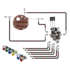 Innowacyjna hydraulika do Zetora 5211 7211. Rozdzielacz hydrauliczny 3 sekcyjny z sekcją pływającą, kompletna pokrywa pompy z wyjściem na rozdzielacz zewnętrzny