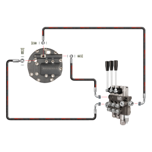Rozdzielacz hydrauliczny 3 sekcyjny z jedną sekcją pływającą w zestawie z nowego typu pokrywą z wyjściem na rozdzielacz zewnętrzny do ciągnika Ursus C-360 C-360-3P