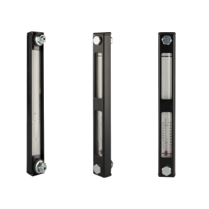 Wskaźnik poziomu oleju w zbiorniku w zestawie z termometrem typ LVA rozstaw otworów 254mm gwint M12