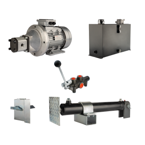 Hydraulika do łuparki do drewna moc łupania: 8 ton czas cyklu łupania: 14-17 sekund. Siłownik pompa silnik zbiornik 45 litrów rozdzielacz 1 sekcyjny