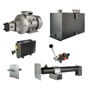 Hydraulika do łuparki do drewna moc łupania: 8 ton czas cyklu łupania: 14-17 sekund. Siłownik pompa silnik zbiornik 100 litrów rozdzielacz 1 sekcyjny dodatkowe chłodzenie