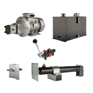 Hydraulika do łuparki do drewna moc łupania: 12 ton czas cyklu łupania: 9-12 sekund. Siłownik pompa silnik zbiornik 75 litrów rozdzielacz 1 sekcyjny