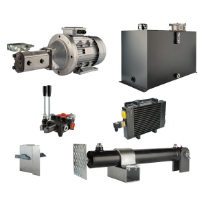 Hydraulika do łuparki do drewna moc łupania: 19 ton czas cyklu łupania: 17-20 sekund. Siłownik pompa silnik zbiornik 100 litrów rozdzielacz 2 sekcyjny dodatkowe chłodzenie