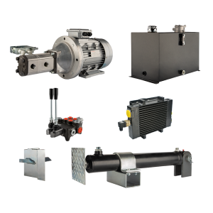 Hydraulika do łuparki do drewna moc łupania: 19 ton czas cyklu łupania: 17-20 sekund. Siłownik pompa silnik zbiornik 75 litrów rozdzielacz 2 sekcyjny dodatkowe chłodzenie