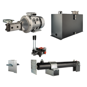 Hydraulika do łuparki do drewna moc łupania: 19 ton czas cyklu łupania: 10-13 sekund. Siłownik pompa silnik zbiornik 100 litrów rozdzielacz 2 sekcyjny