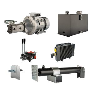 Hydraulika do łuparki do drewna moc łupania: 18 ton czas cyklu łupania: 12-16 sekund. Siłownik pompa silnik zbiornik 75 litrów rozdzielacz 2 sekcyjny dodatkowe chłodzenie