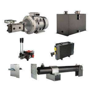 Hydraulika do łuparki do drewna moc łupania: 16 ton czas cyklu łupania: 10-13 sekund. Siłownik pompa silnik zbiornik 75 litrów rozdzielacz 2 sekcyjny dodatkowe chłodzenie