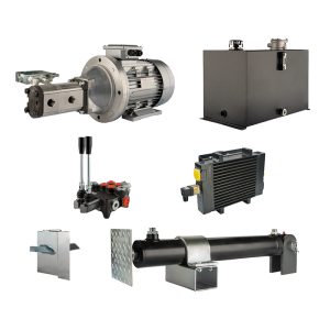 Hydraulika do łuparki do drewna moc łupania: 14 ton czas cyklu łupania: 12-16 sekund. Siłownik pompa silnik zbiornik 75 litrów rozdzielacz 2 sekcyjny dodatkowe chłodzenie