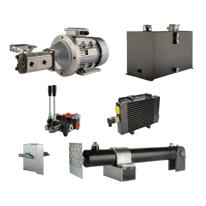 Hydraulika do łuparki do drewna moc łupania: 12 ton czas cyklu łupania: 17-20 sekund. Siłownik pompa silnik zbiornik 75 litrów rozdzielacz 2 sekcyjny dodatkowe chłodzenie