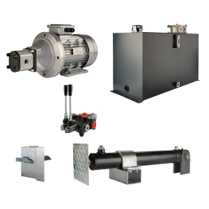 Hydraulika do łuparki do drewna moc łupania: 12 ton czas cyklu łupania: 14-17 sekund. Siłownik pompa silnik zbiornik 100 litrów rozdzielacz 2 sekcyjny