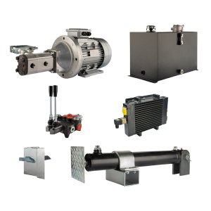 Hydraulika do łuparki do drewna moc łupania: 12 ton czas cyklu łupania: 10-13 sekund. Siłownik pompa silnik zbiornik 75 litrów rozdzielacz 2 sekcyjny dodatkowe chłodzenie