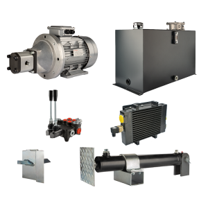 Hydraulika do łuparki do drewna moc łupania: 9 ton czas cyklu łupania: 11-14 sekund. Siłownik pompa silnik zbiornik 100 litrów rozdzielacz 2 sekcyjny dodatkowe chłodzenie