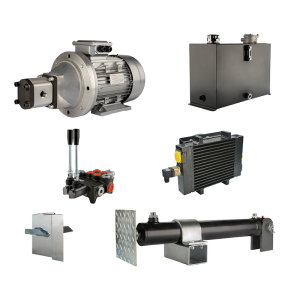 Hydraulika do łuparki do drewna moc łupania: 8 ton czas cyklu łupania: 14-17 sekund. Siłownik pompa silnik zbiornik 45 litrów rozdzielacz 2 sekcyjny dodatkowe chłodzenie