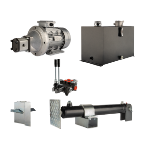 Hydraulika do łuparki do drewna moc łupania: 7 ton czas cyklu łupania: 18-21 sekund. Siłownik pompa silnik zbiornik 75 litrów rozdzielacz 2 sekcyjny