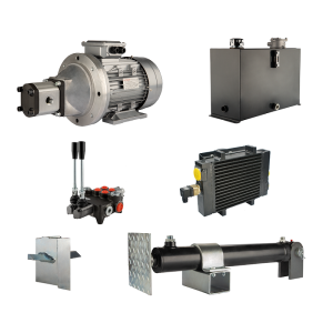 Hydraulika do łuparki do drewna moc łupania: 7 ton czas cyklu łupania: 11-14 sekund. Siłownik pompa silnik zbiornik 45 litrów rozdzielacz 2 sekcyjny dodatkowe chłodzenie