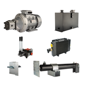 Hydraulika do łuparki do drewna moc łupania: 6 ton czas cyklu łupania: 9-12 sekund. Siłownik pompa silnik zbiornik 45 litrów rozdzielacz 2 sekcyjny dodatkowe chłodzenie