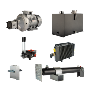 Hydraulika do łuparki do drewna moc łupania: 5 ton czas cyklu łupania: 18-21 sekund. Siłownik pompa silnik zbiornik 75 litrów rozdzielacz 2 sekcyjny dodatkowe chłodzenie