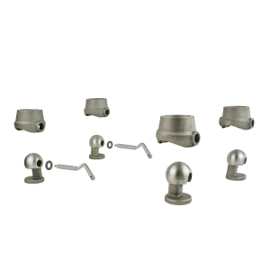 Kompletny zestaw czterech gniazd z kulami 85mm do wywrotu przyczepy, paki lub skrzyni do 15 ton