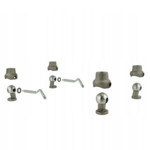 Kompletny zestaw czterech gniazd z kulami 60mm do wywrotu przyczepy, paki lub skrzyni do 4 ton